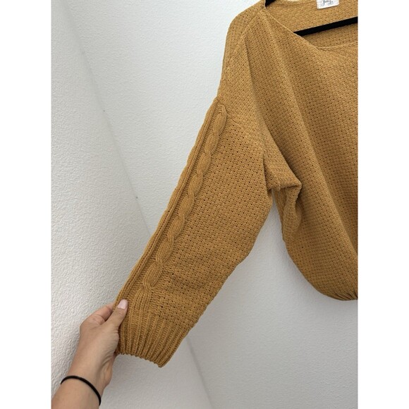 Shirley Lee Women's Long Sleeve Mustard Yellow Chunky Knit Sweater Comfy 2X - Picture 4 of 10